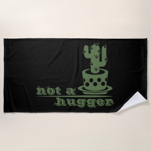 サボテンNot a huggerサボテンおもしろいことわざ ビーチタオル (正面)