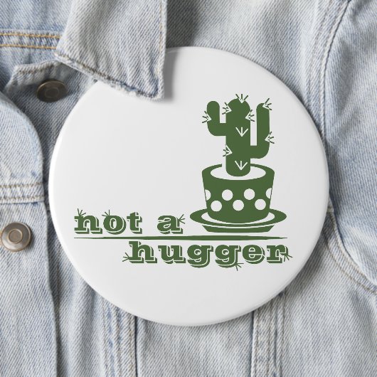 サボテンNot a huggerサボテンおもしろいことわざ 缶バッジ (インサイチュ)