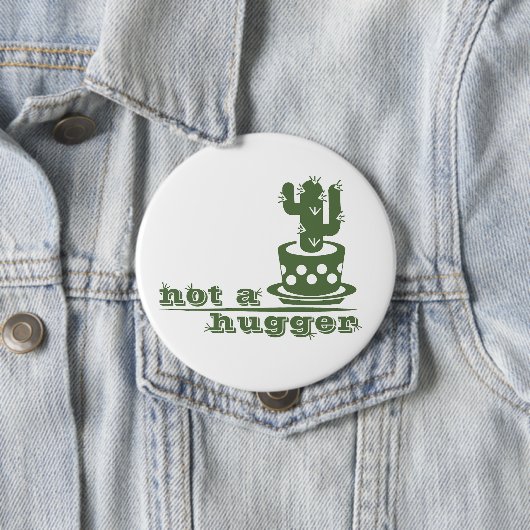 サボテンNot a huggerサボテンおもしろいことわざ 缶バッジ (インサイチュ)