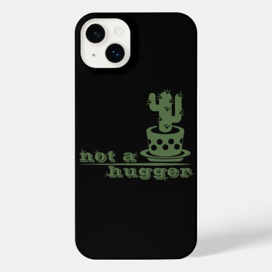 サボテンNot a huggerサボテンおもしろいことわざ iPhoneケース (裏面)