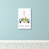 サボテンUnicornキャンバス キャンバスプリント (インサイチュ (ウッドフロア))