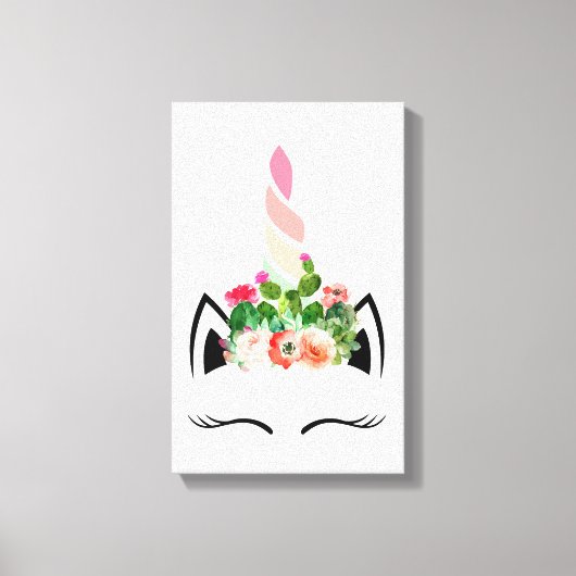 サボテンUnicornキャンバス キャンバスプリント (正面)