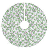 サボテ図解入りの、写真付きのンとピンクの花の模様 ブラッシュドポリエステルツリースカート (正面)