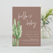 サボテ男女兼用ィ砂漠こんにちは赤ちゃんシャワー請求書 招待状 (スタンド正面)