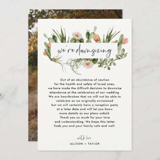 サボテ結婚スの写真発表 招待状 (正面/裏面)