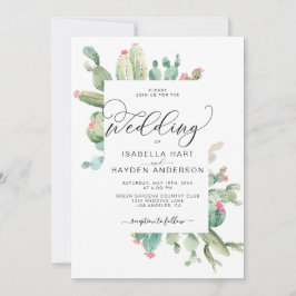 サボホカクティ砂漠結婚多肉類 招待状