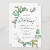 サボホデザートサクランス金ゴールド結婚ズ 招待状 (正面/裏面)