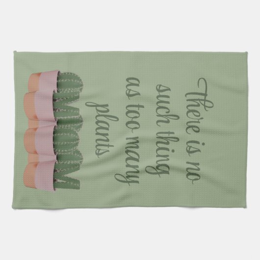 サボマおもしろいムハウスプラントグリーンキッチンタオル キッチンタオル (横)