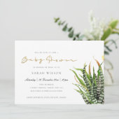 サボモダンスフローラガーデンウォーターカラーベビーシャワー 招待状 (スタンド正面)