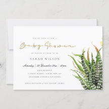 サボモダンスフローラガーデンウォーターカラーベビーシャワー