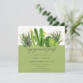サボモダンスフローラ庭水彩婚約 招待状 (スタンド正面)