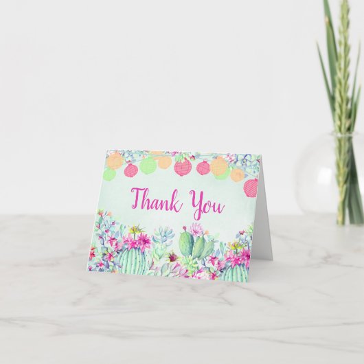 サボランタンフィエスタサキュリカントウォーター結婚カラーの サンキューカード (正面)