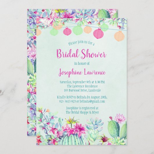 サボランタンフェスタブライダルシャワー招待状 招待状 (正面/裏面)