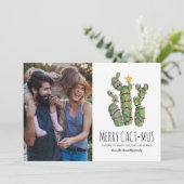 サボリおもしろいスクリスマスホリデー写真 シーズンカード (スタンド正面)