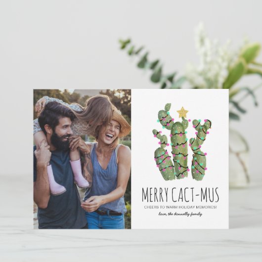 サボリおもしろいスクリスマスホリデー写真 シーズンカード (スタンド正面)