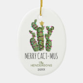 サボリおもしろいスクリスマスホリデー セラミックオーナメント (正面)