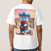 サボリよくはしゃぐスソンブレロのステッカーTシャツ – 砂漠 Tシャツ (裏面)