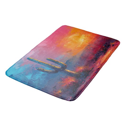 サボリカラフルの絵を描砂漠の風景 バスマット (アングル)