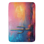 サボリカラフルの絵を描砂漠の風景 バスマット (正面縦)