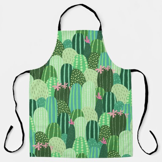 サボリカラフルスシームレスパターンイラストレーション エプロン (正面)