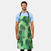 サボリカラフルスシームレスパターンイラストレーション エプロン (着用した状態)