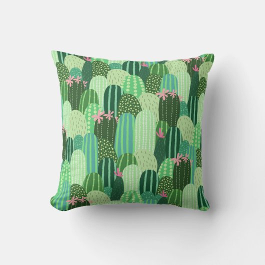 サボリカラフルスシームレスパターンイラストレーション クッション (正面)