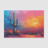 サボリカラフルス砂漠の風景のデコパージュ 薄葉紙 (正面)