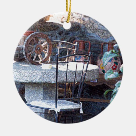 サボリスペインのススチルライフ セラミックオーナメント (正面)