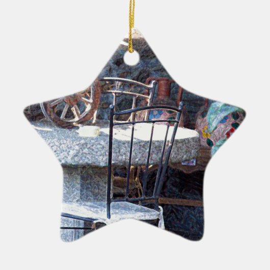 サボリスペインのススチルライフ セラミックオーナメント (正面)