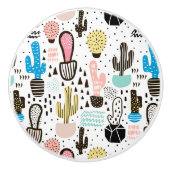 サボリモダンスの幾何学的パターン セラミックノブ (正面)