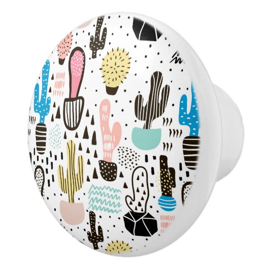 サボリモダンスの幾何学的パターン セラミックノブ (右)