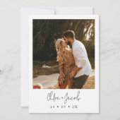 サボリモダンス写真結婚式の日付カードを保存 招待状 (裏面)