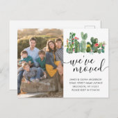 サボリモダンス引っ越しました新しいホームフォトムービング 案内ポストカード (正面/裏面)