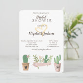 サボリモダン花金ゴールドハートブライダルシャワー 招待状 (スタンド正面)