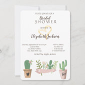 サボリモダン花金ゴールドハートブライダルシャワー 招待状 (正面)