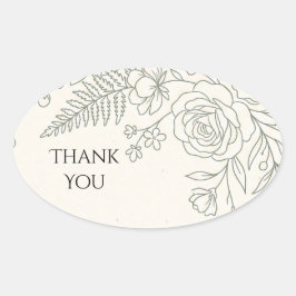 サボリーフラワー Thank You 楕円形シール