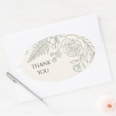 サボリーフラワー Thank You 楕円形シール (封筒)