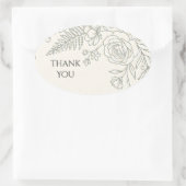 サボリーフラワー Thank You 楕円形シール (バッグ)