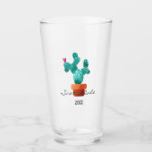 サボリ芸術的ンピンクハートカスタム文字グレー タンブラーグラス (正面)