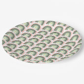 サボレインボーオレンジグリーンホワイトモダンおもしろい ペーパープレート (アングル)