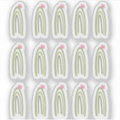 サボレインボーグリーンピンクドードルアート シール (正面)