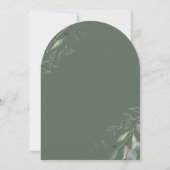 サボン緑の葉 ボーホー アーチ ウェディング 招待状 (裏面)