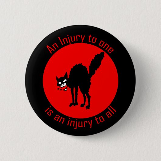 サボ虎猫と怪我は全武傷害 缶バッジ (正面)