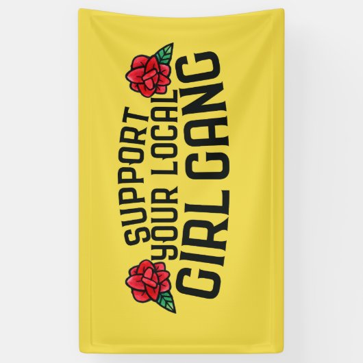 サポートあなたの地元の女の子集団フェミニスト最高のフリーズ 横断幕 (縦)