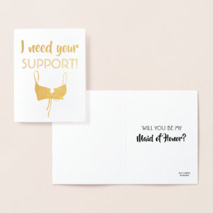 サポートが必要おもしろい- Bridesmaid Proposal 箔カード