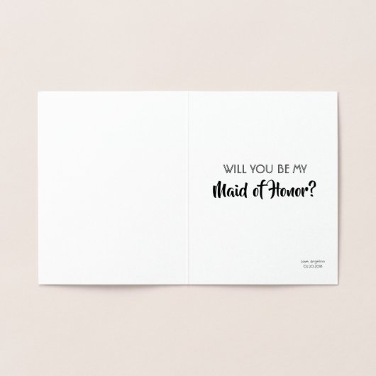 サポートが必要おもしろい- Bridesmaid Proposal 箔カード (内部)