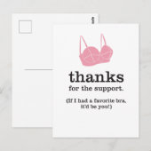 サポートしてくれてありがとう / ブラジャージョーク サンクス ポストカード (正面/裏面)