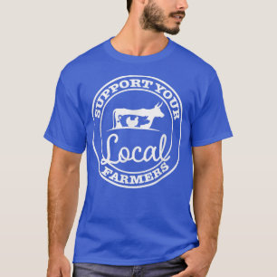 サポートのローカル農家おもしろいファームガール Tシャツ