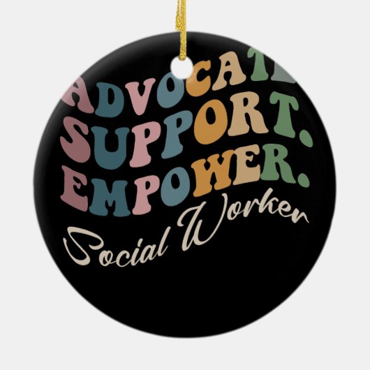 サポートを提唱Groovyソーシャルワーカーグラード権限の強化 セラミックオーナメント (裏面)