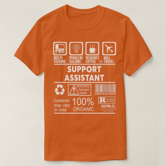 サポートアシスタントニースデザイン Tシャツ (デザイン正面)